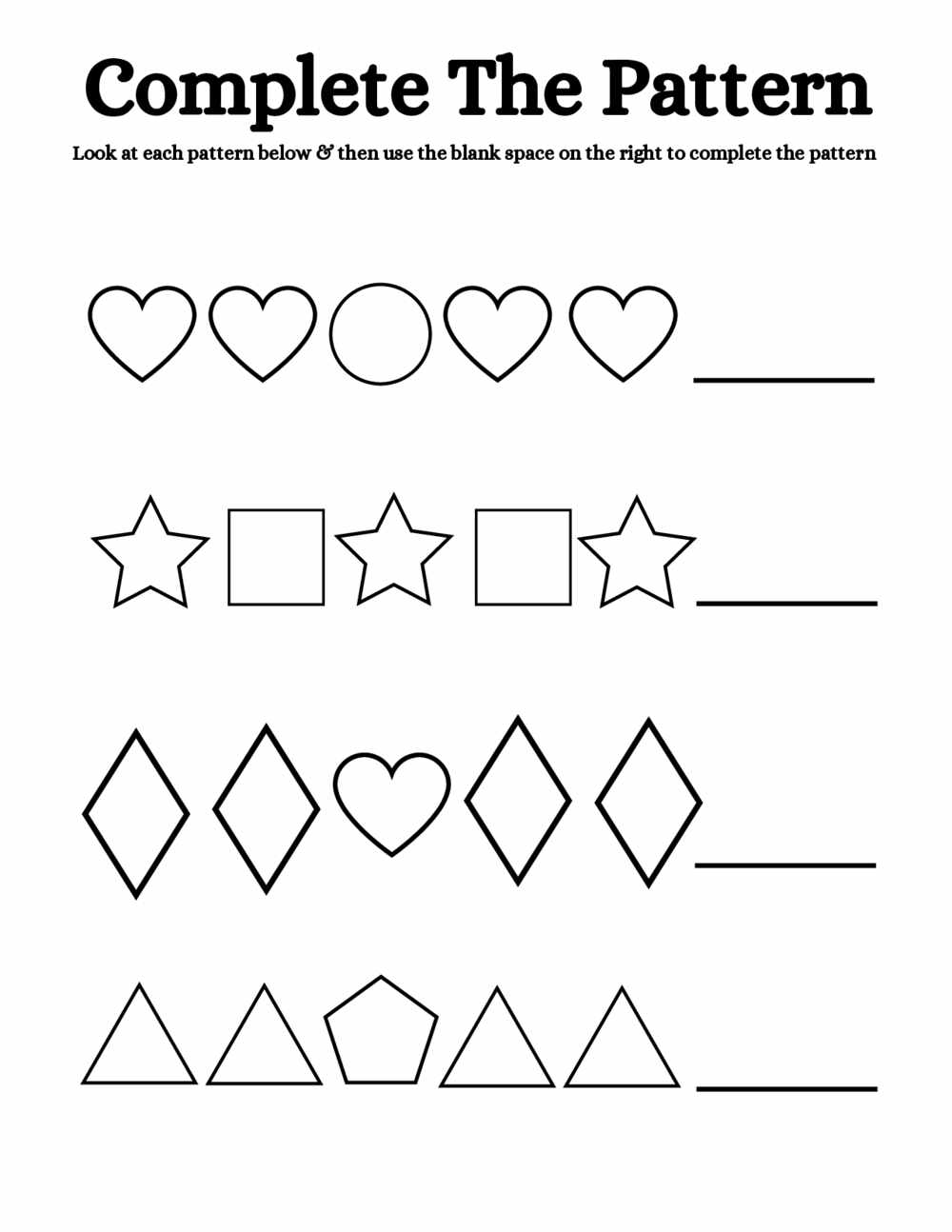 COMPLETE THE PATTERN